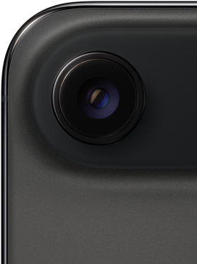 iPhone Air, face arrière, noir infini, coin supérieur arrondi, système caméra Fusion à un objectif