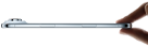 Un pouce et un index tenant un iPhone Air, vue latérale, bleu ciel, profil très fin