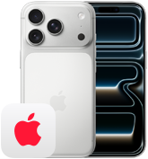 Côte à côte, iPhone 17 Pro , face arrière, système caméra Pro, 3 objectifs, microphone, flash, iPhone 17 Pro, face avant, écran intégral