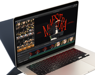 MacBook Air affichant un montage vidéo pour illustrer les capacités de la puce M4